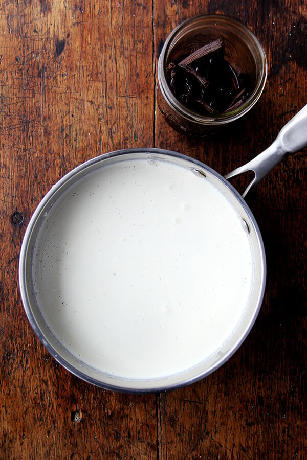 cream and vanilla beans