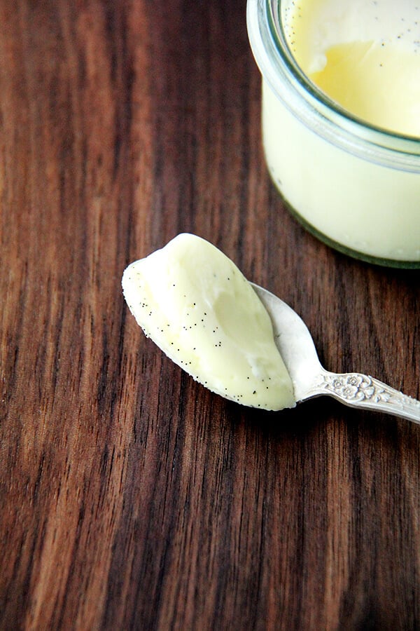 Heavy cream, sugar, vanilla bean, egg yolks — it would have been a serious let down if these pots de creme hadn't been anything but spectacular, which they were, tasting like untorched crème brulée, but better, with the smoothest, most velvety texture, perfectly sweet, deeply satisfying in every which way. // alexandracooks.com