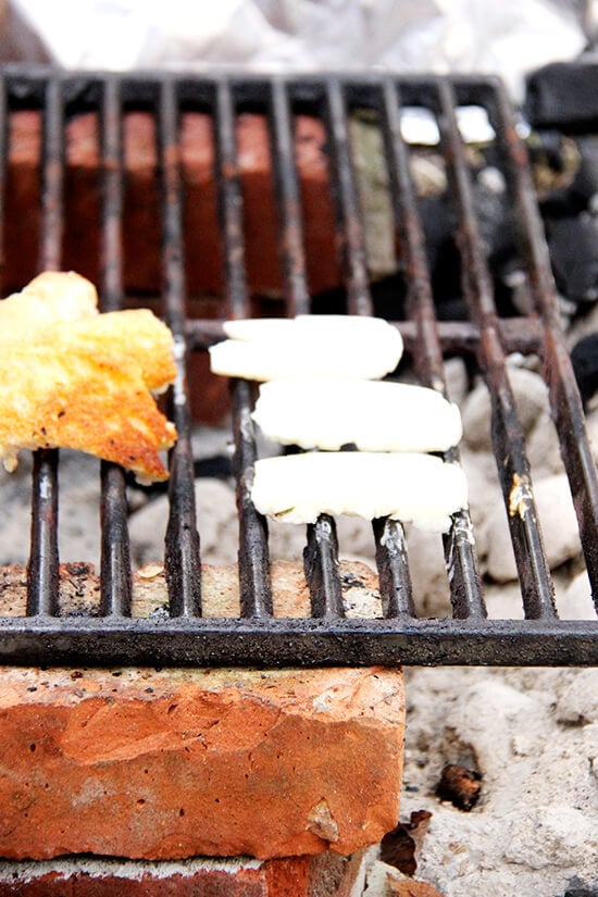 halloumi on grill