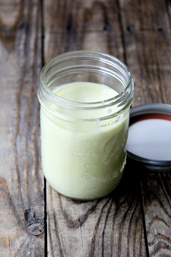 The creme fraiche in this creme fraiche dressing not only helps the dressing quickly emulsify but also makes it taste slightly creamy without tasting heavy — it has been so good on all of the greens. // alexandracooks.com