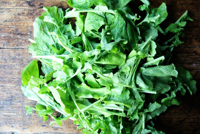 A pile of arugula.