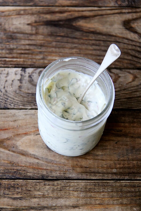 This recipe for Caesar dressing, which includes a soft-boiled egg, works like a charm, producing a dressing with no discernible difference in flavor but with the most undulant, luscious texture. // alexandracooks.com