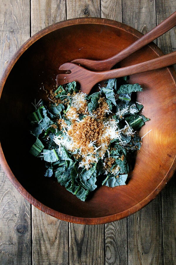 kale with parmesan and toasted breadcrumbs