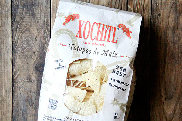 Xochitl chips in a bag. 