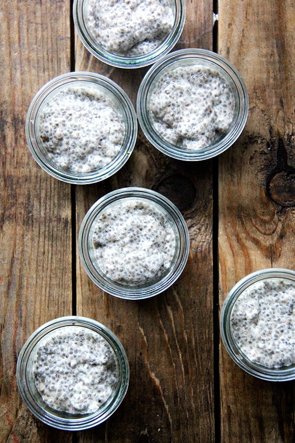 cashew milk chia puddings