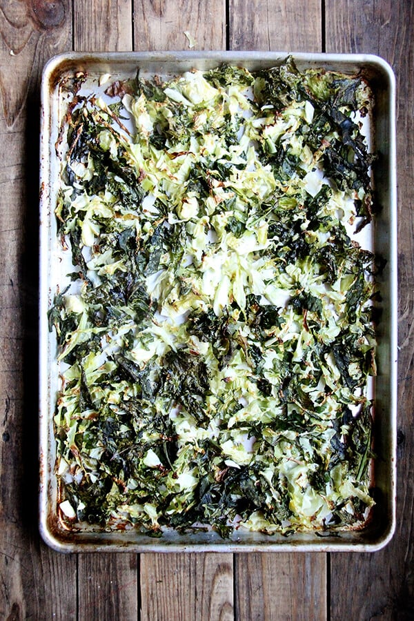 roasted cabbage and kale