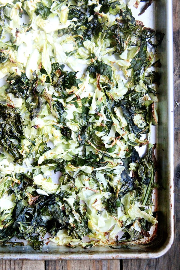 roasted cabbage and kale