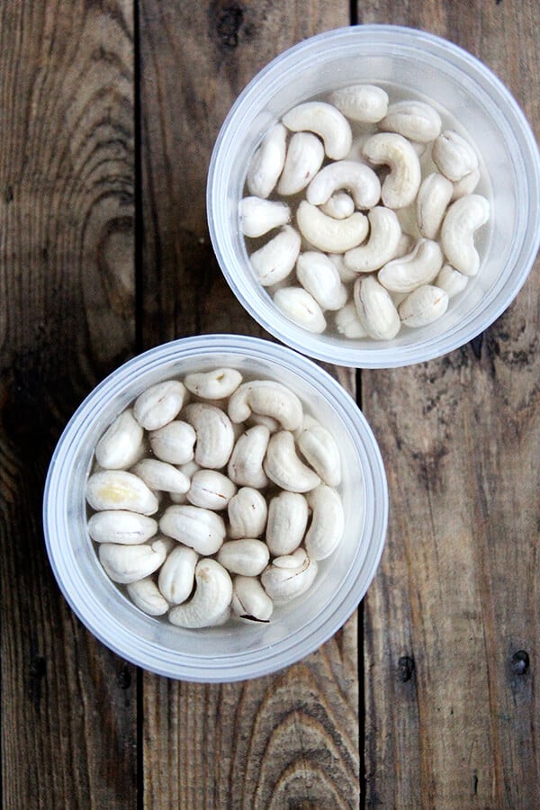 soaking cashews