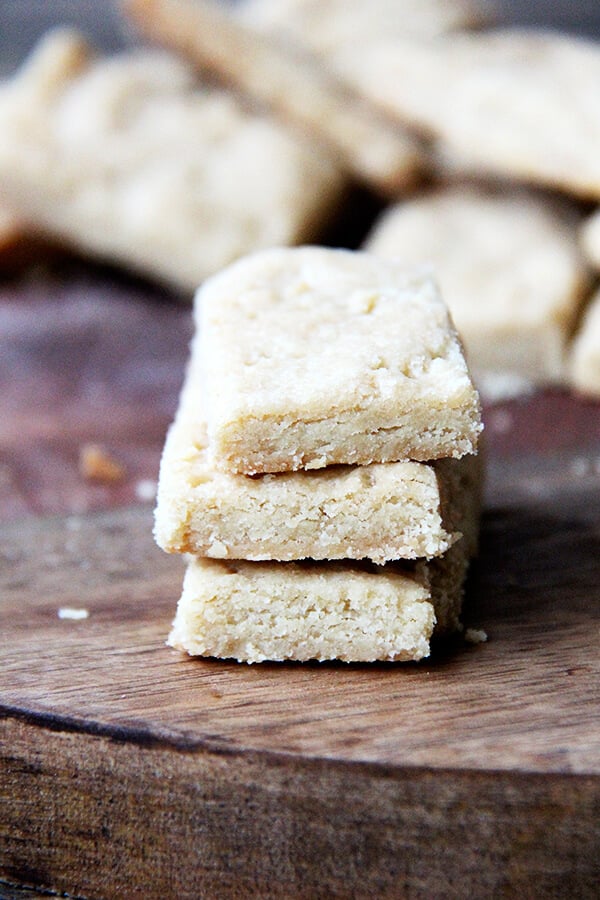 This brown sugar shortbread is made with only three (or four) ingredients and requires nothing more than a wooden spoon and a bowl. It tastes like brown butter, salty and sweet, so much more than the sum of its parts, a shortbread loved as much by the big kids as the littles. // alexandracooks.com