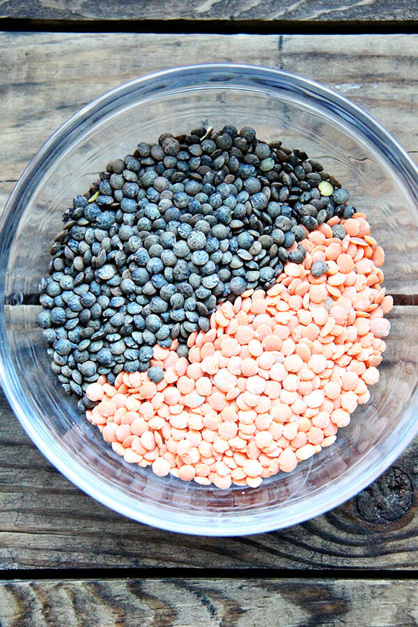 two lentils: French & red
