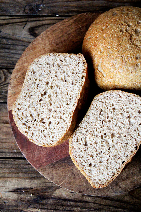 white whole wheat peasant bread