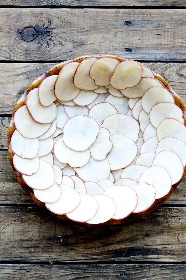 making the potato crust