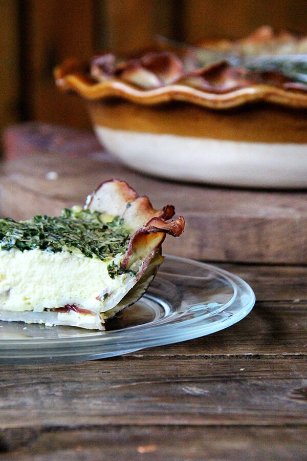 Tartine's potato-crusted quiche with herbs