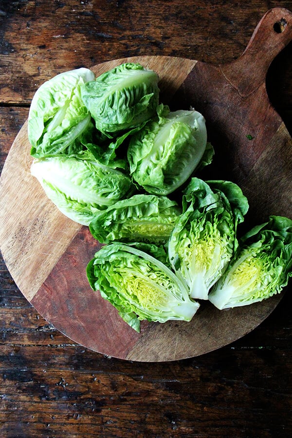 Little Gem Wedges with Radish and Green Goddess Dressing