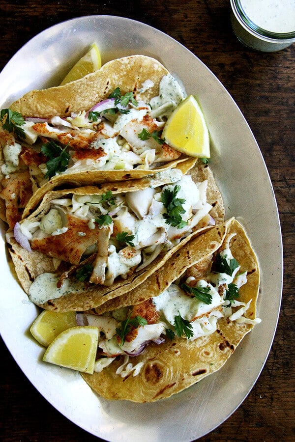 skillet-grilled fish tacos