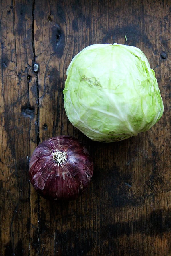 onion and cabbage