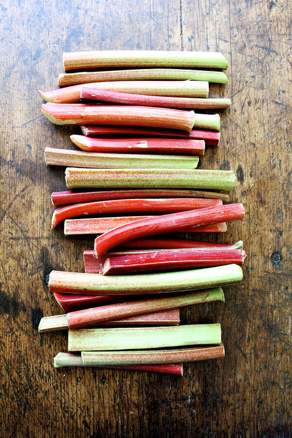 rhubarb on a board