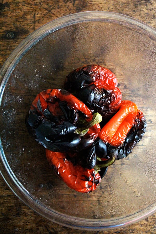 charred peppers