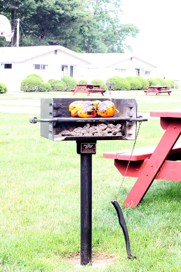 peppers on grill