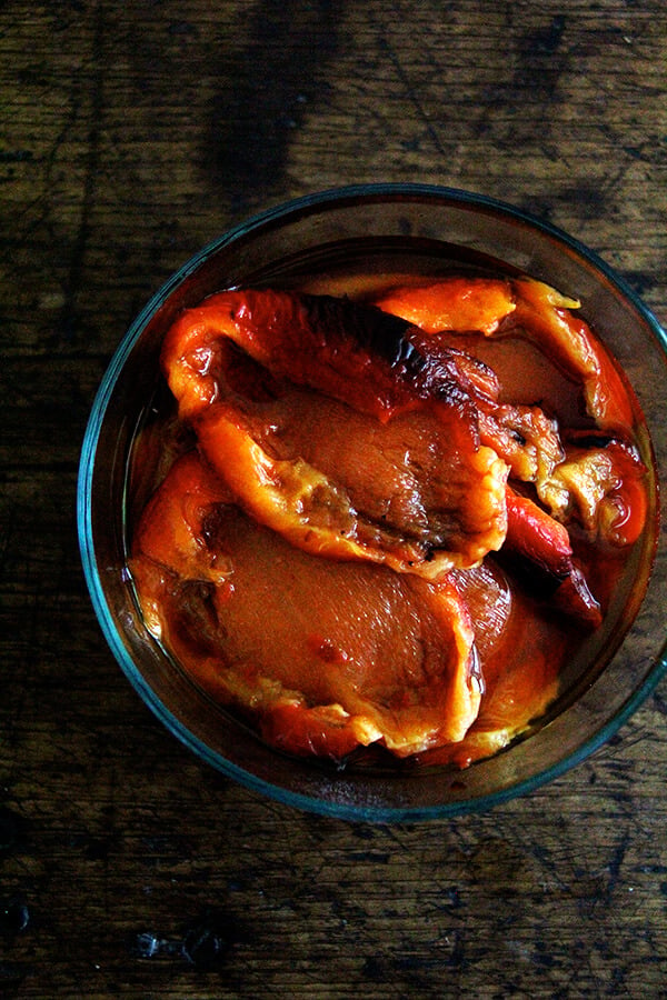 roasted red peppers