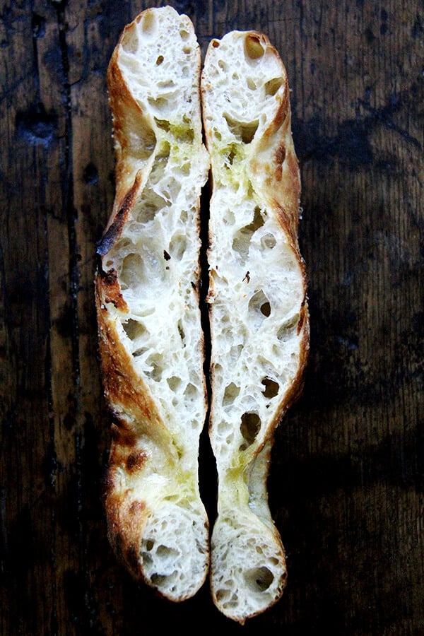 Halved Lahey Bread, beauty of the Baking Steel