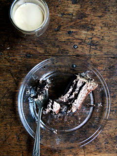 This chocolate-espresso icebox cake takes all of 20 minutes to throw together, will receive rave reviews from your guests, and you will find too irresistible, impossible, in fact, not to sneak a little spoonful of every time you open the fridge. // alexandracooks.com