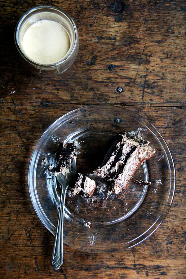 chocolate-espresso ice box cake
