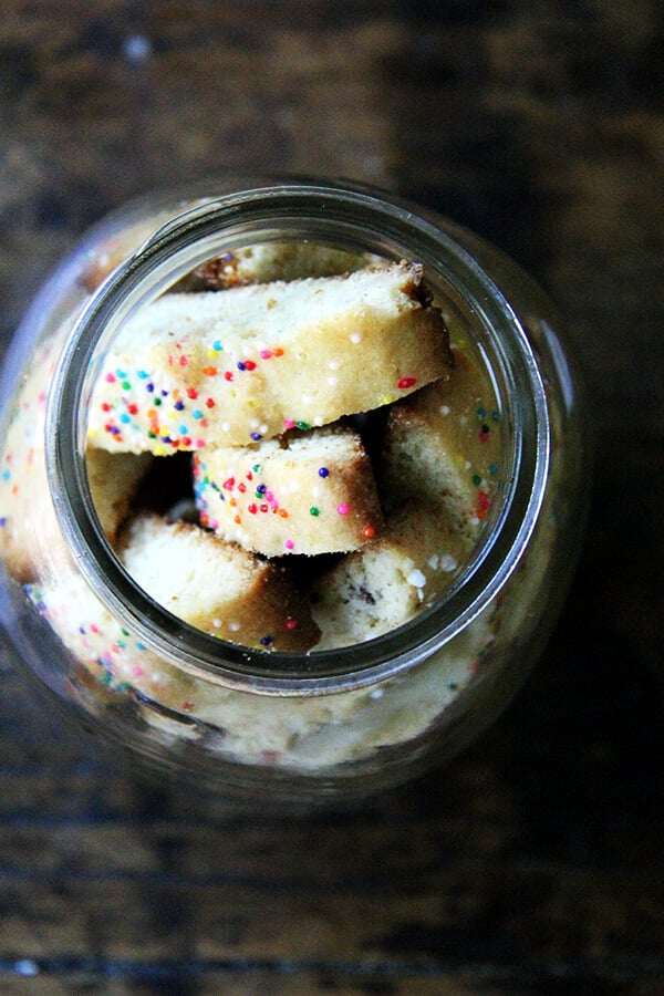 Mandel bread in a jar. 