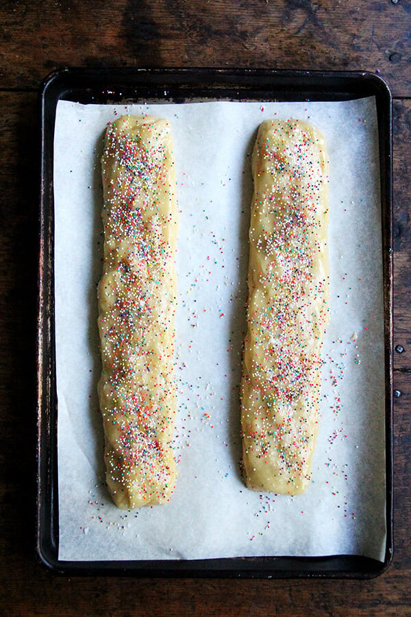 ready for the oven, sprinkles