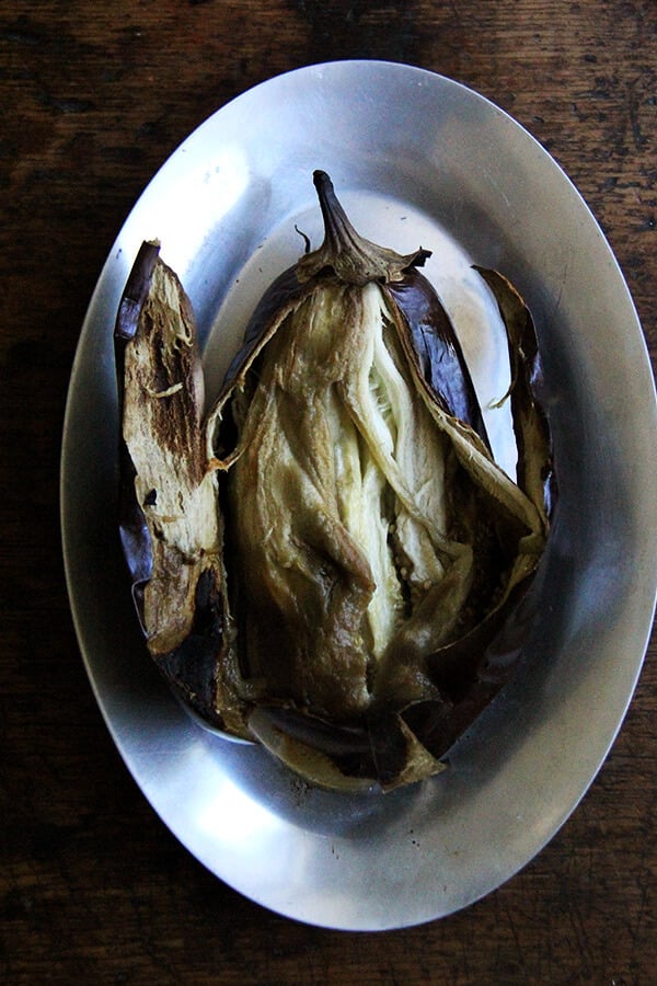 split open eggplant