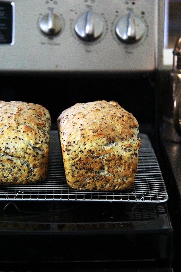 quinoa and flax bread, baked