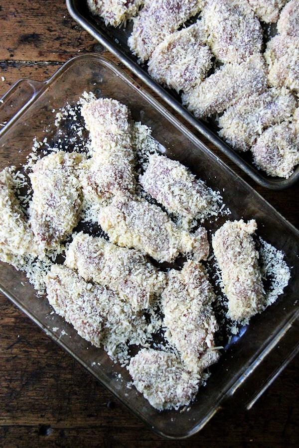 Breaded chicken fingers