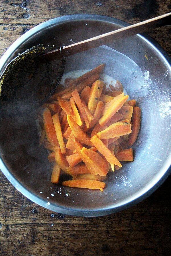 boiled sweet potatoes