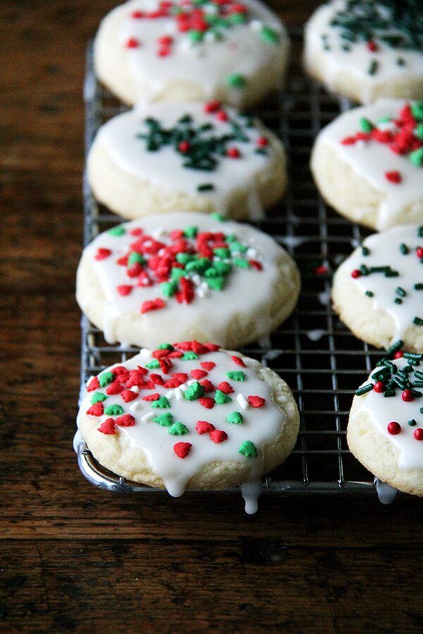 Classic Cream Cheese CutOut Cookies on a rack.