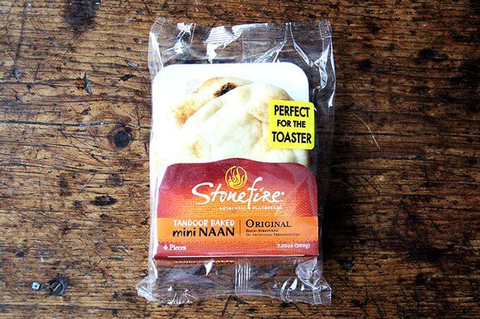 A bag of mini Stonefire naan. 