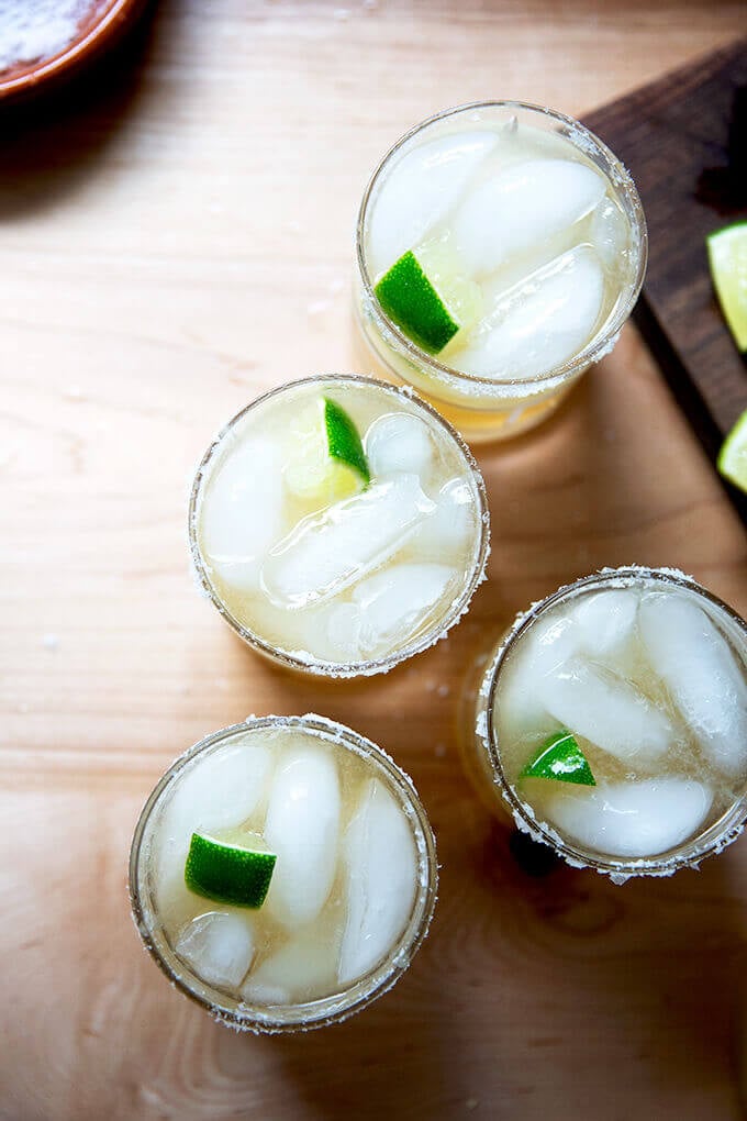 Classic margarita with tequila and lime.