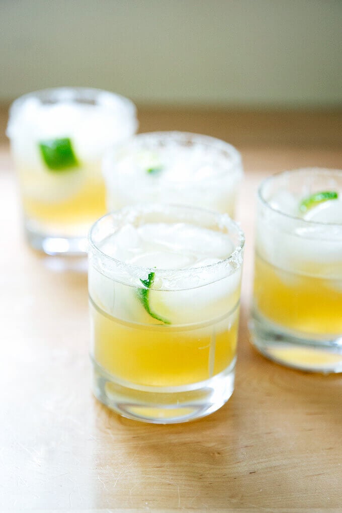 Classic margarita with tequila and lime.