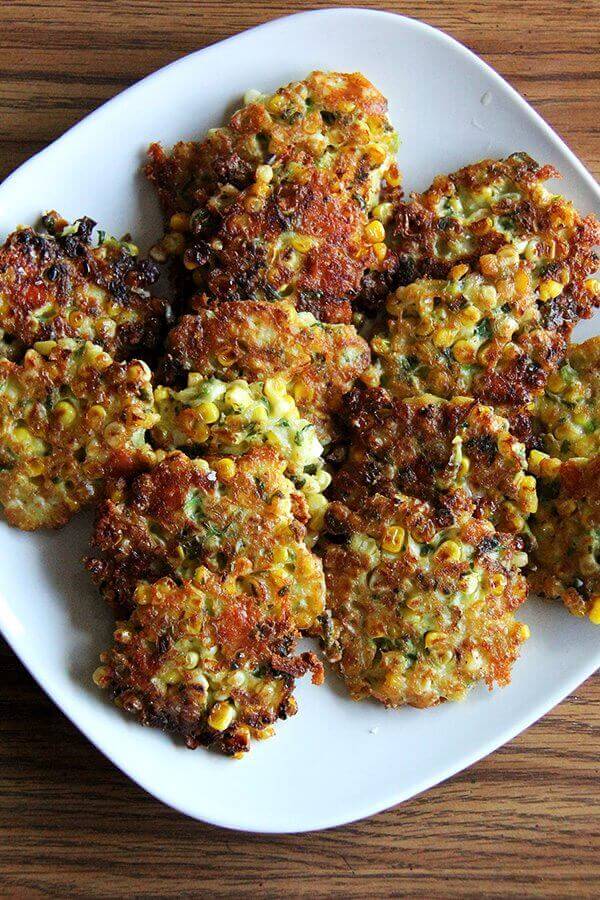 Corn Fritters with Cheddar and Scallions