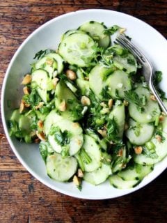 A bowl of Vietnamese cucumber salad.