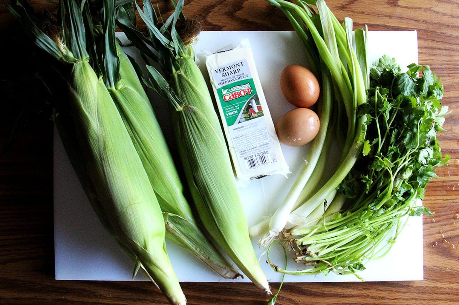 Ingredients for corn fritters.