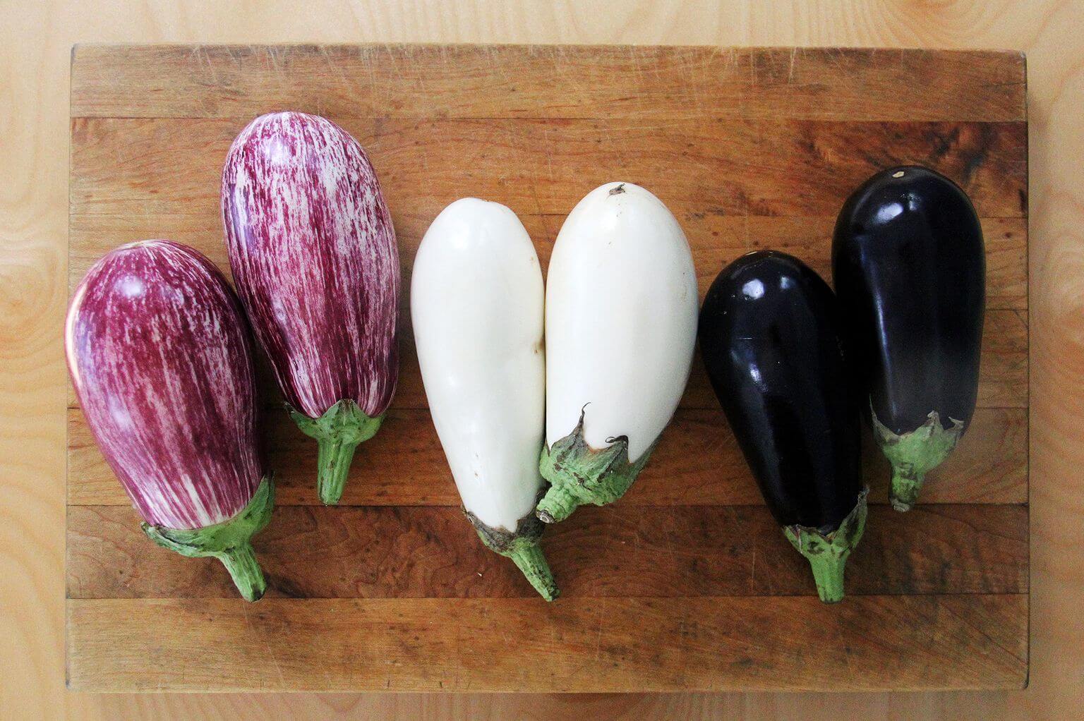 Eggplant on a board.