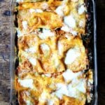 just baked roasted eggplant and Swiss chard lasagna