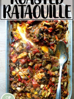 A pan of roasted ratatouille.