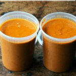Two quarts of super simple homemade tomato sauce.