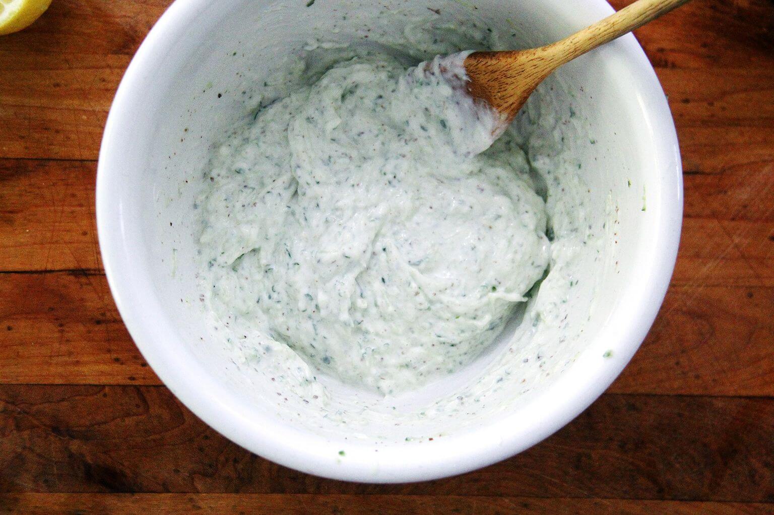 tzatziki in a bowl