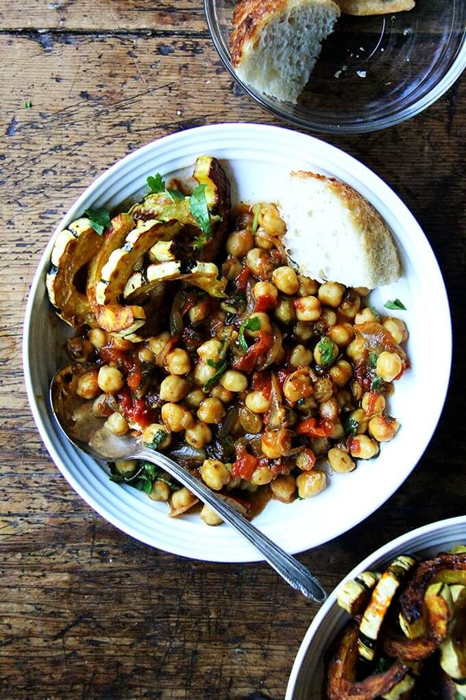 Chickpea tagine with tomato jam. 