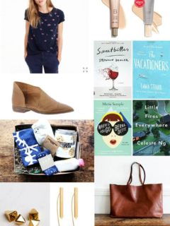 Here are ideas for seven gifts for her, including earrings, shoes, books, and more! // alexandracooks.com