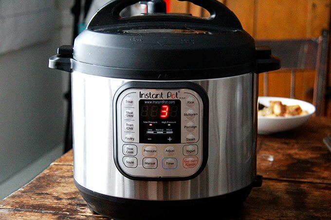 Instant Pot set to 3 minutes, low pressure, manual. 