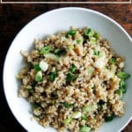 A bowl of perfect instant pot brown rice.