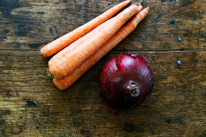 Carrots and onion.